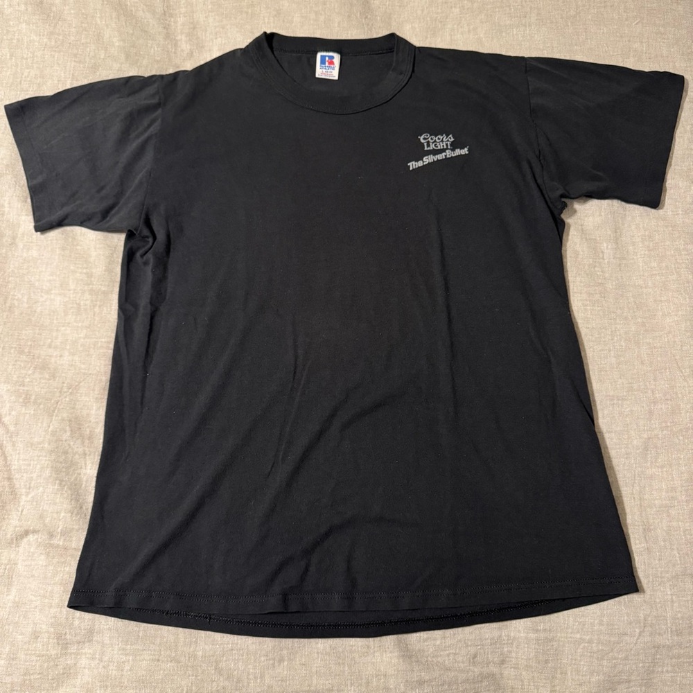 Vintage COORS LIGHT Single Stitch T-Shirt Silver Bullet Russell Athletic 42-44